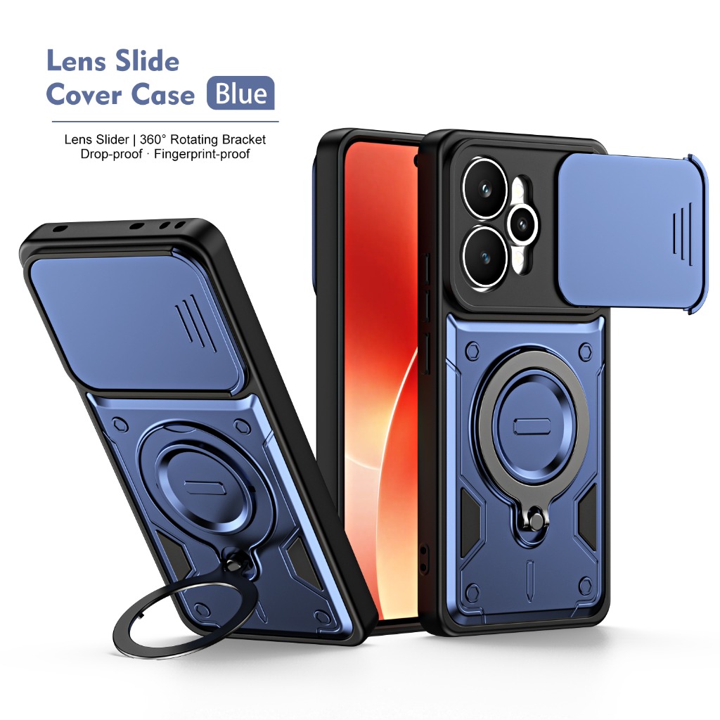 Phone Accessories Ring Holder - Armor Shockproof Phone Case with Slide